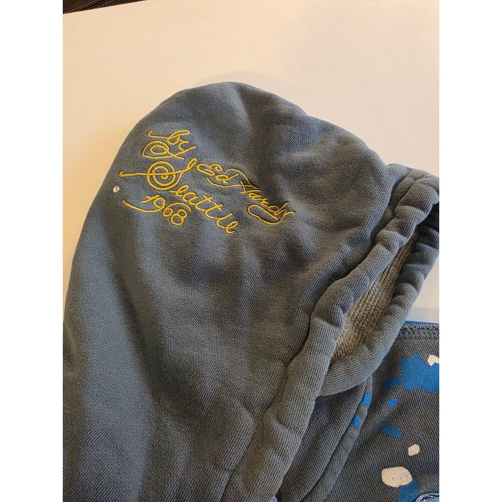 Vintage Women's M Don Ed Hardy Tattoo Zip Hoodie Christian Audigier Y2K Geisha - Picture 6 of 16